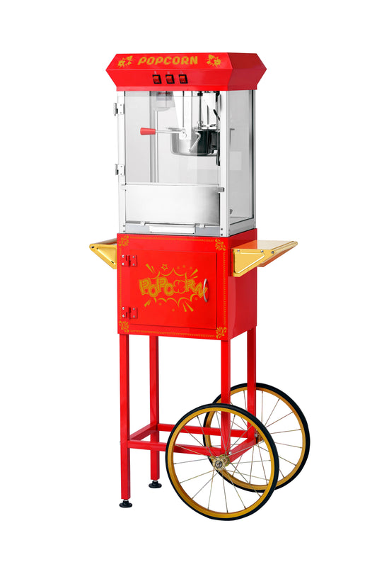 8oz Red Canadian Commercial Popcorn Machine with Stand 8oz