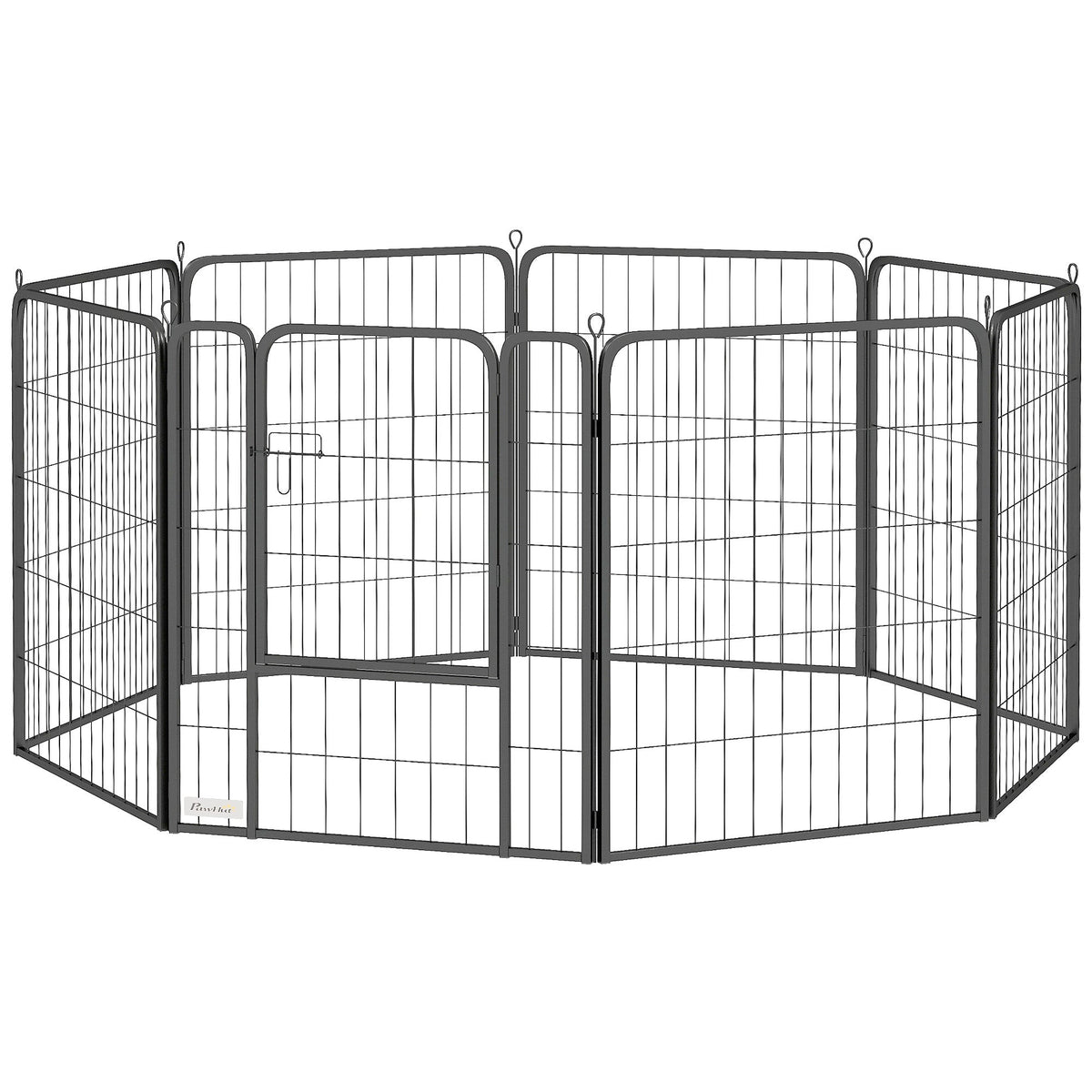 31.5" Dog Playpen Indoor Outdoor, Portable Foldable 8 Panels Pet Playpen with Door & Strap for Medium Dogs