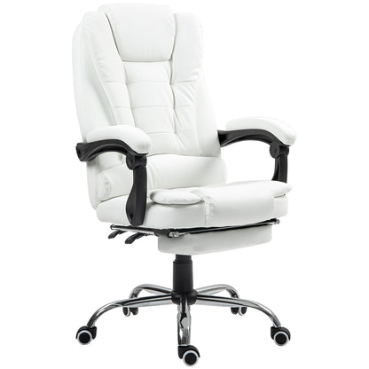 Ergonomic Office Chair with Back Support, PU leather Executive Office Chair with High Back, Retractable Footrest, Black