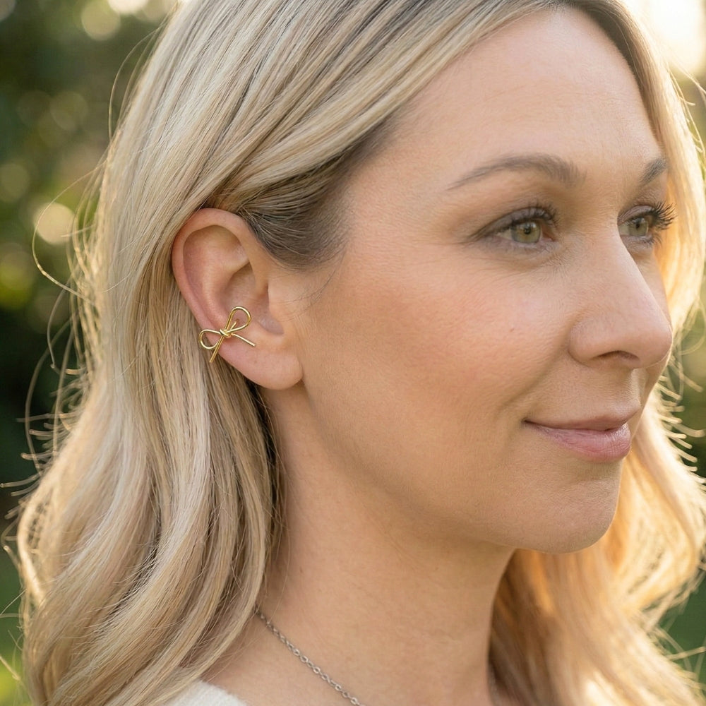 Dainty Bow Ear Cuff | Earrings