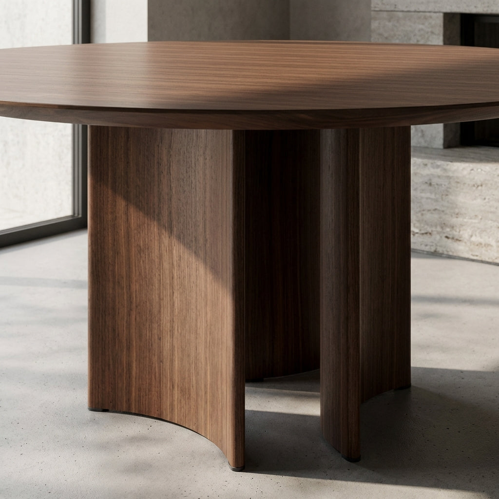 Crescent Pedestal Round Dining Table