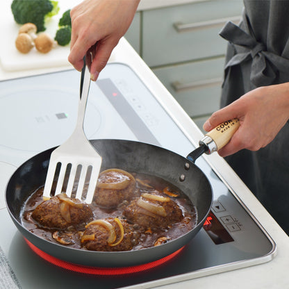 Yoshikawa Cook-Pal Ren Deep Frying Pan 24cm– Nitrided Carbon Steel, Made in Japan