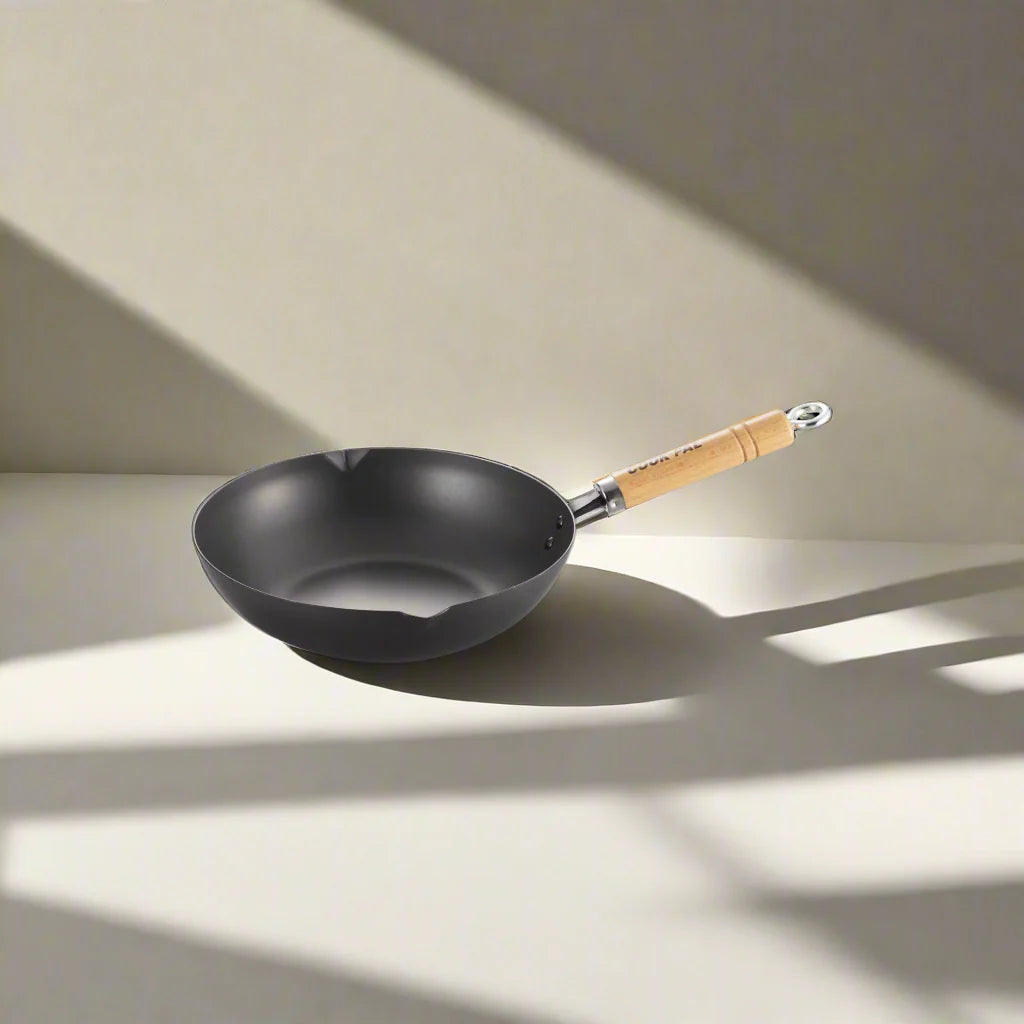 Yoshikawa Cook-Pal Ren Deep Frying Pan 24cm– Nitrided Carbon Steel, Made in Japan