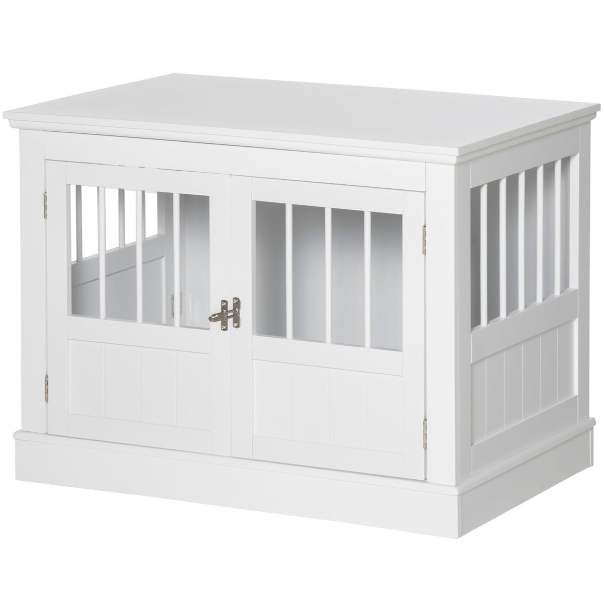 31" Dog Crate Furniture End Table with Three Doors for Small Dogs, Coffee