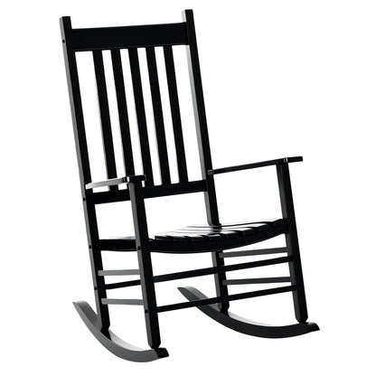 Wooden Porch Rocking Chair Outdoor Patio Rocker Garden Single Leisure Reclining Seat Armchair Natural