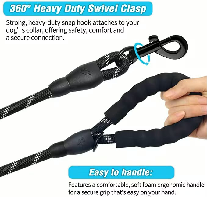 Reflective Dog Leash – Durable Safety for Night Walks