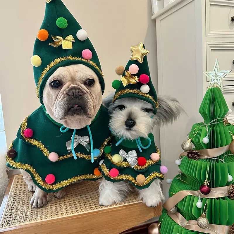 Oh Christmas Tree Dog Costume Cloak | Ornament Holiday Outfit