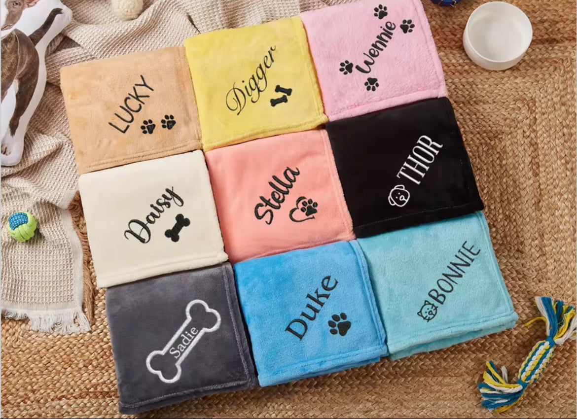 Custom Name Pet Blanket – Personalized Dog & Cat Blanket
