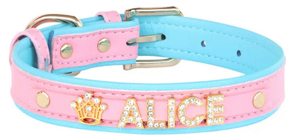 Cotton Sky Crown Name Dog Collar | Customized Dog Collar