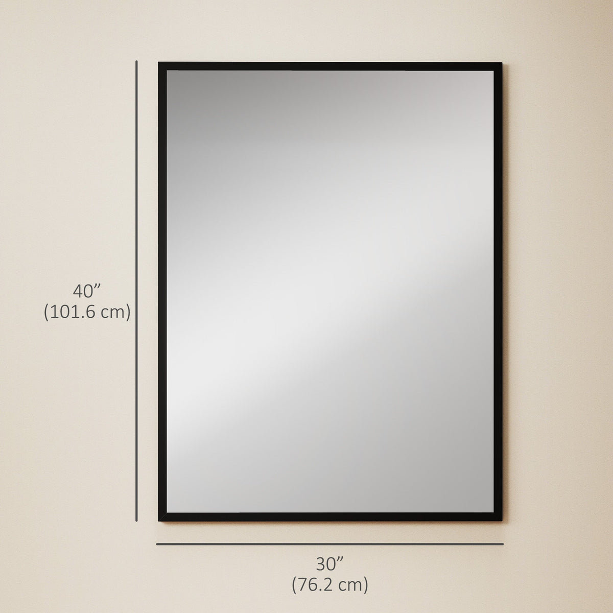22" x 30" Bathroom Mirror for Wall, Rectangular Mirror for Living Room, Bedroom, Entryway, Black