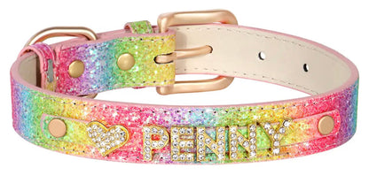 Aurora Crown Name Dog Collar | Customized Dog Collar