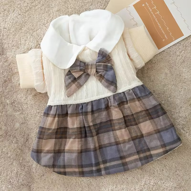 Samuel School Outfit for Dogs – Matching Dog Dress and Sweater Set
