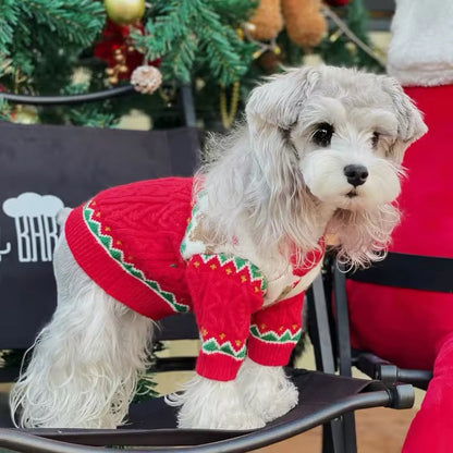 Gingerbread Christmas Dog Sweater – Holiday Knit Winter Outfit for Dogs
