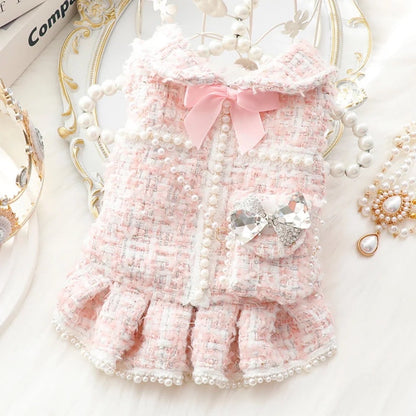 Coco Tweed Dog Dress – Luxury Classic Outfit for Dogs