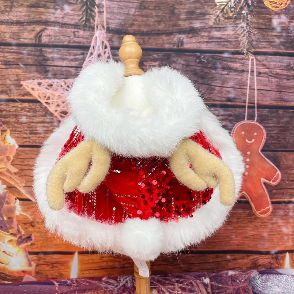 Reindeer Holiday Dog Cloak | Christmas Occasion Dog Outfit