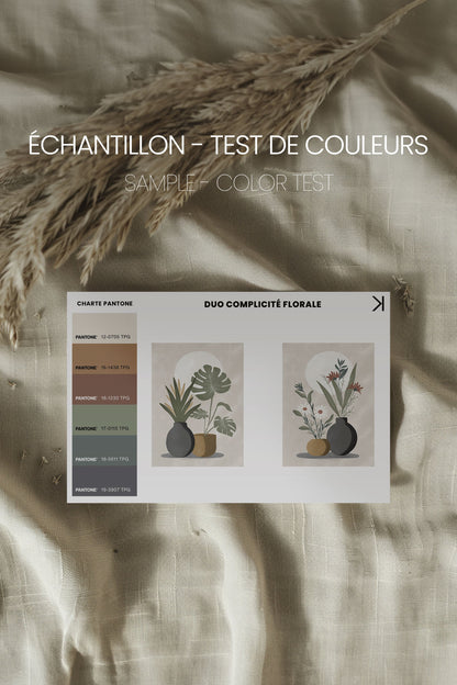 DUO COMPLICITÉ FLORALE (2 Oeuvres sur toile étirée)