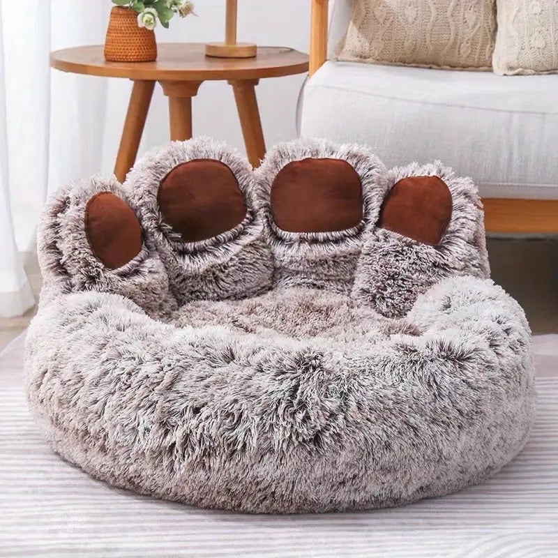 Bear Paw Hand Plush Pet Bed – Luxury Cozy Bed for Pets