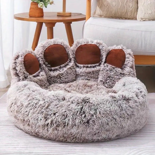 Bear Paw Hand Plush Pet Bed – Luxury Cozy Bed for Pets