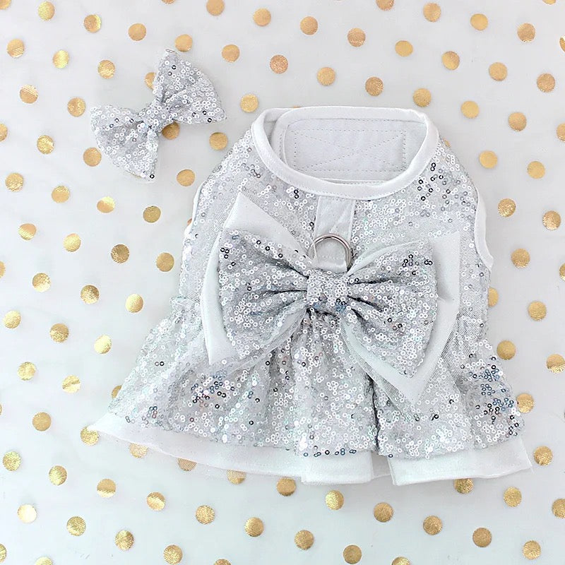 Midnight Countdown Dog Harness Set | Party Harness with Bow
