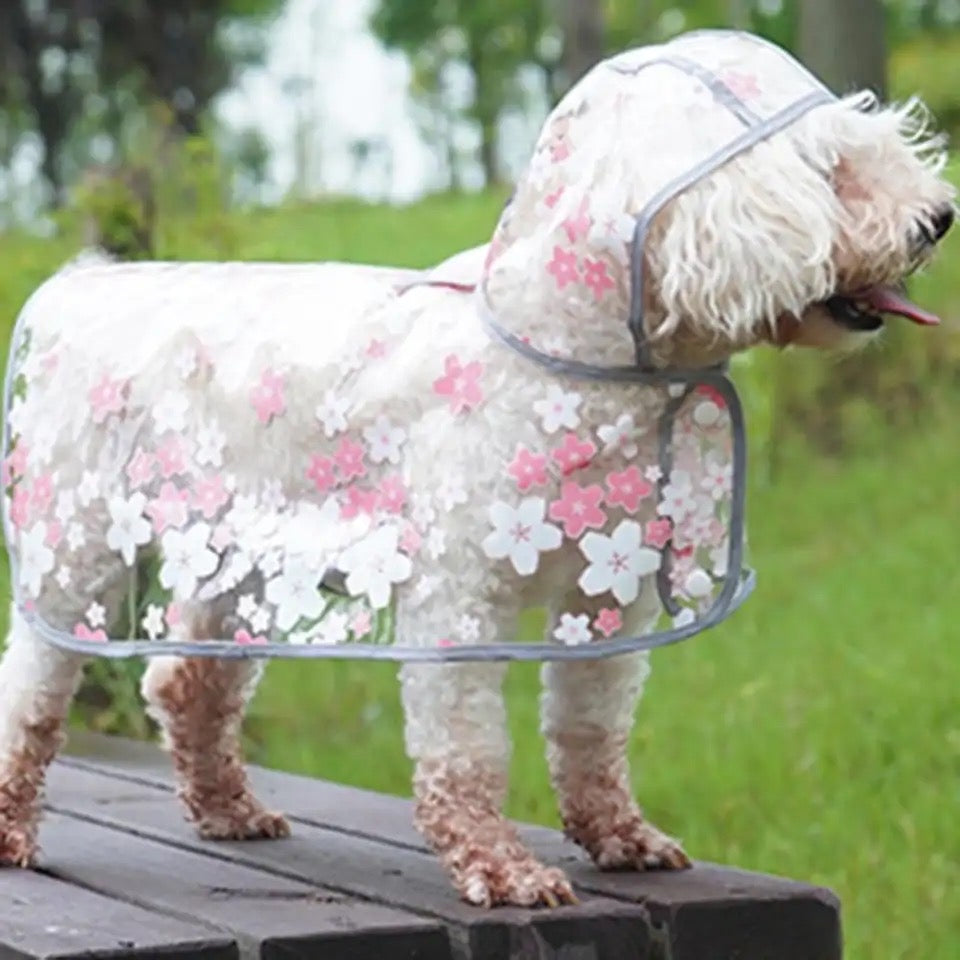 Floral Dog Rain Jacket | Lightweight Waterproof Dog Coat