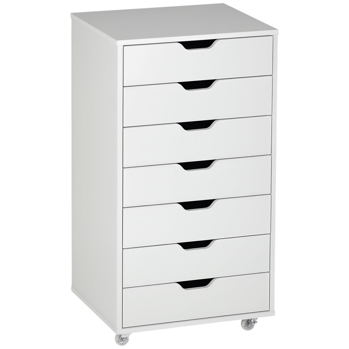 7-drawer Vertical File Cabinet for Home Office, Storage Cabinet with Wheels, 18.7"x15.6"x35.4", Black