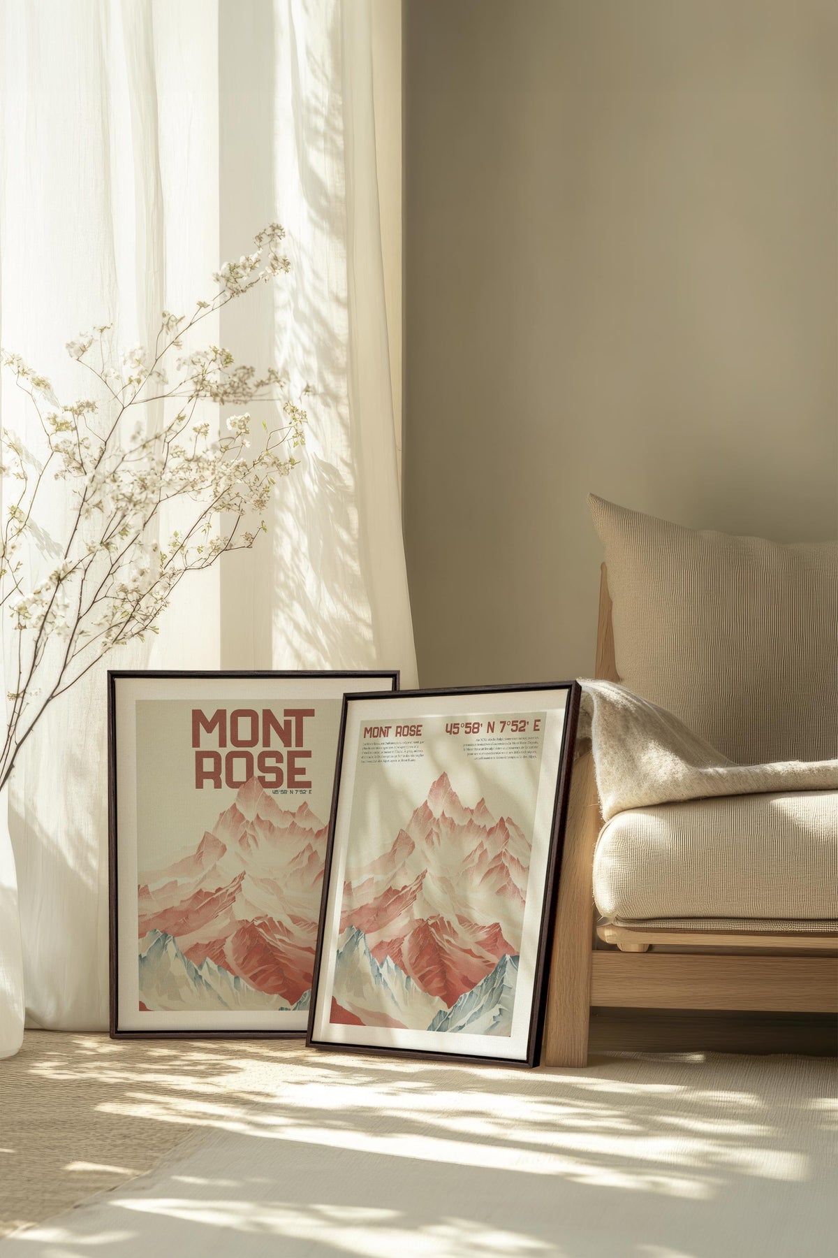 DUO ROSE SUMMIT (2 Oeuvres sur toile étirée)
