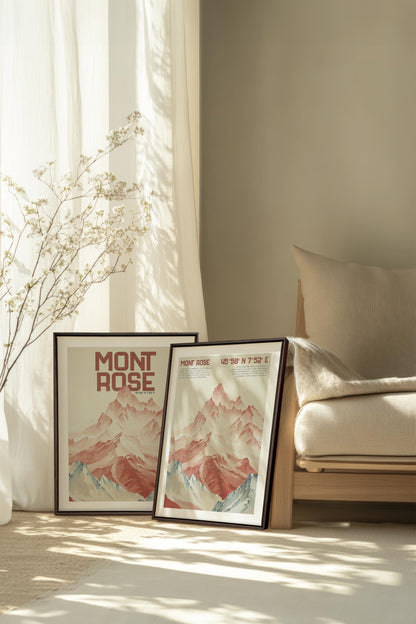 DUO ROSE SUMMIT (2 Oeuvres sur toile étirée)