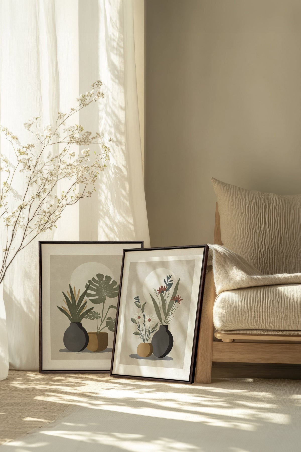 DUO COMPLICITÉ FLORALE (2 Oeuvres sur toile étirée)