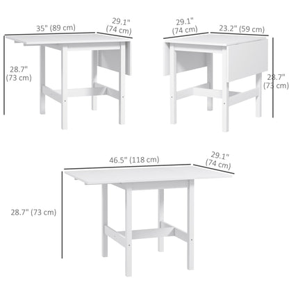 Solid Wood Kitchen Table, Farmhouse Drop Leaf Tables for Small Spaces, Folding Dining Table, Nature Wood