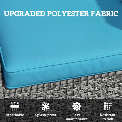 Seat Cushion Back Pillows Replacement Set of 2, Patio Chair Cushions Set for Indoor Outdoor, Blue