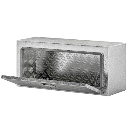 Heavy Duty Aluminum Underbody Truck Tool Box, 36 Inch Wavy Plate Tool Box Chest, Waterproof Storage Toolbox Organizer