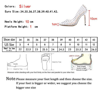 Transparent Spiked Stiletto
