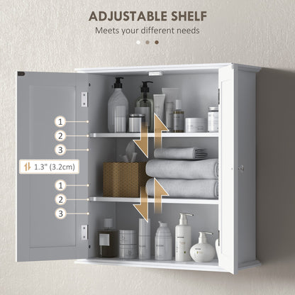 Bathroom Medicine Cabinet, Wall Cabinet with 2 Doors and Adjustable Shelf, Space Saver Over Toilet Cabinet