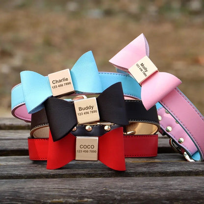 Customized Bow Dog Collar | Personalized Pet Collar