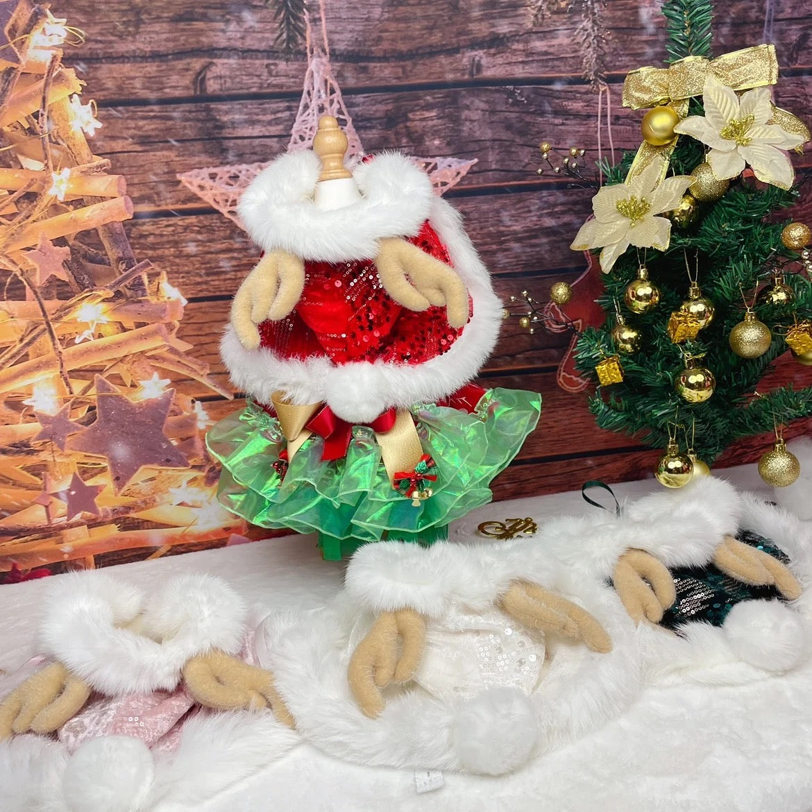 Reindeer Holiday Dog Cloak | Christmas Occasion Dog Outfit