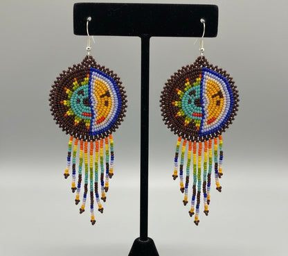 Brown Sun & Moon Beaded Fringe