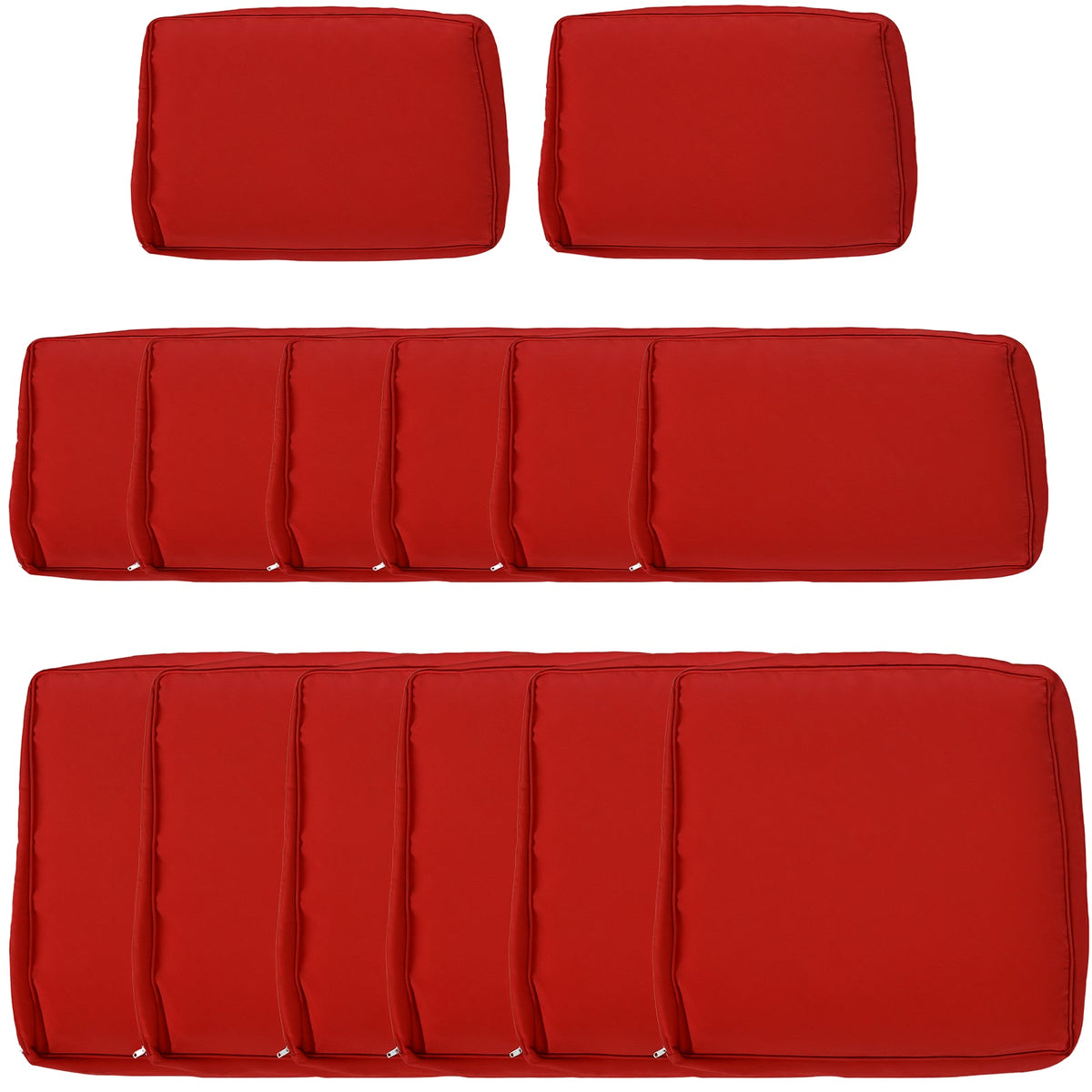 Outdoor 14pc Patio Rattan Sofa Set Cushion Polyester Cover Replacement Set - No Cushion Included Beige