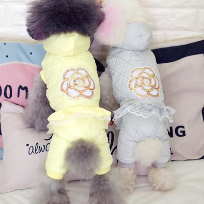 Coco Chewnel Winter Dog Jumpsuit | Full Body Cold Weather Onesie