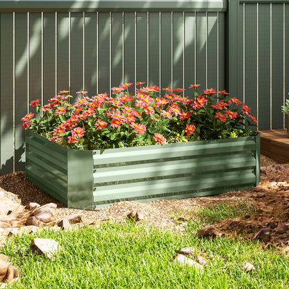 Galvanized Raised Garden Bed, 4' x 3' x 1' Outdoor Metal Planter Box, Raised Bed for Growing Flowers and Herbs