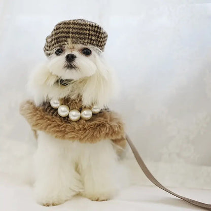 She’s From London Tweed Harness Set | Dog Harness Leash Hat Set