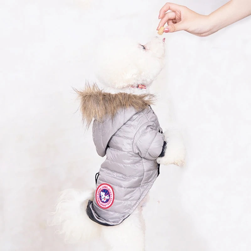 Canada Dog Jacket | Insulated Winter Dog Jacket with Fur Hood