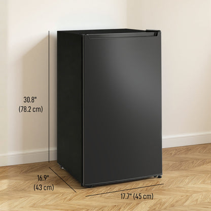 1.1 Cu. Ft. Mini Freezer, Compact Upright Freezer with Reversible Door, Removable Shelf, Adjustable Temperature, Black