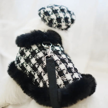 Grandmaster Tweed Dog Harness Set | Harness Hat and Leash Outfit