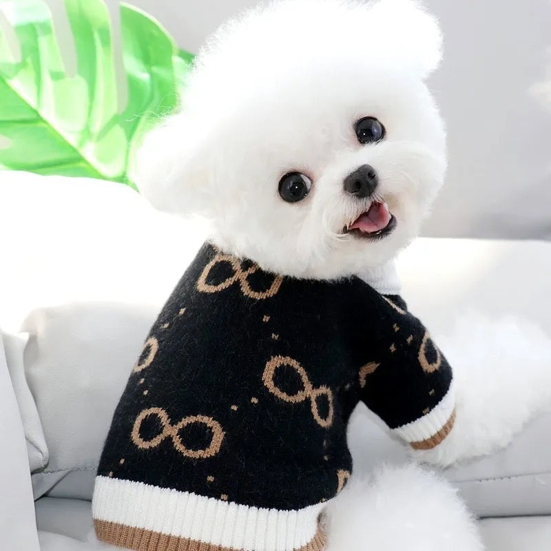 Pucci Dog Sweater – Luxury Knit Outfit for Dogs