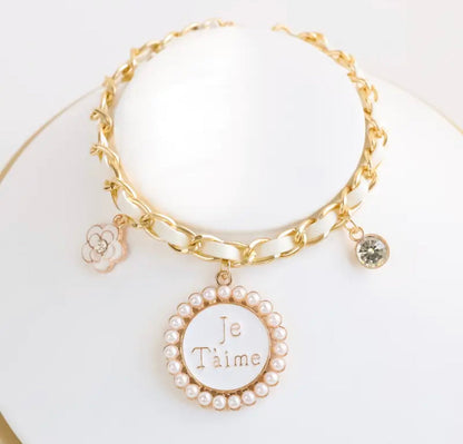 Coco Charm Dog Necklace | Elegant Pet Jewelry Accessory