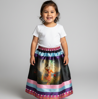 Satin Infants Dancing of Wind Ribbon Skirt
