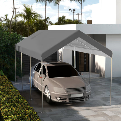 10 x 20ft Carport Replacement Canopy, UV Resistant Garage Car Cover with Ball Bungee Cords, Dark Grey