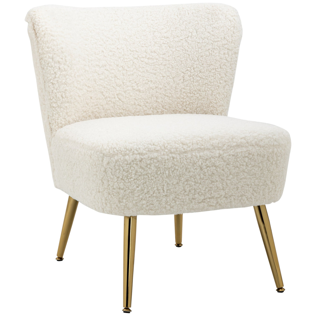 Lounge Chair for Bedroom Living Room Chair with Soft Upholstery and Gold Legs Pink