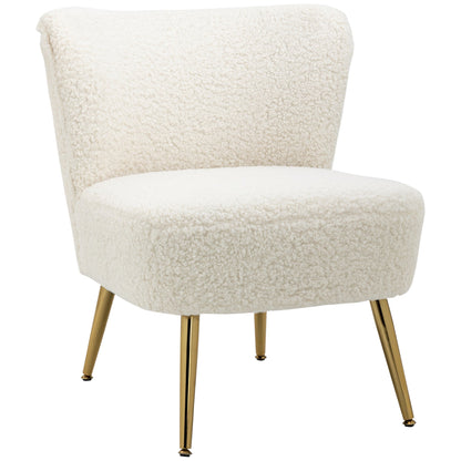 Lounge Chair for Bedroom Living Room Chair with Soft Upholstery and Gold Legs Pink