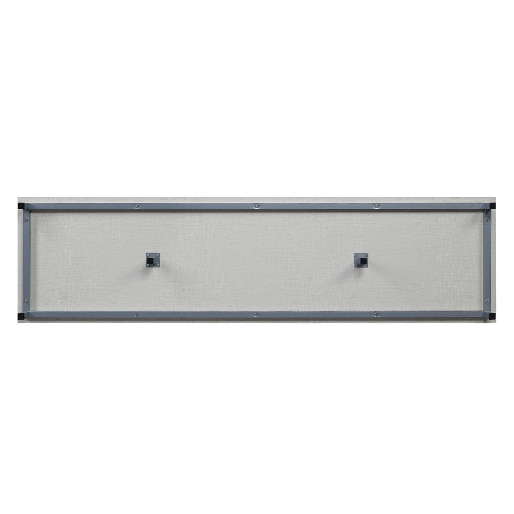 Firey 60" TV Stand/Fireplace with Glass Shelves - Beige Gloss